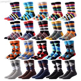 Atletische sokken 5-10 paren heren sokken casual gentleman kleur puzzel gelukkig in stijl streepbedrijf grappige feestjurk katoensok kerstcadeau l220905