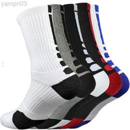 Atletische sokken 5 paar mannen sportsokken ingesteld met demping terry basketbal fietsen running wandelen tennis sock ski dames cotton EU 39-45 l220905