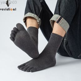 Athletic Socks Veridical 5 Paren/Party Cotton vijf vingers voor mannen Solid ademende merk Harajuku met tenen Business Short L220905