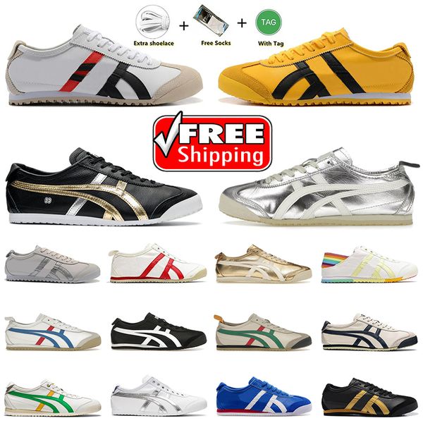 Athletic Tiger México 66 og zapatos casuales diseñador Onitsukass para hombre para mujer plataforma entrenadores mocasines de lujo de plata negro blanco zapatillas de deporte al aire libre envío gratis