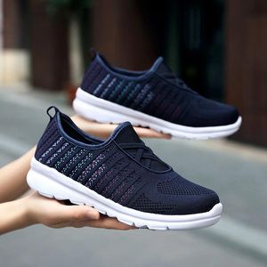 Atletische vrouwen casual mode loopschoenen sneakers blauw zwart grijs eenvoudig dagelijks mesh vrouwelijke trainers outdoor jogging loopgrootte 36-40