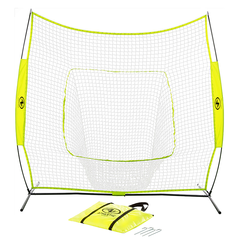 Athletic Works 7 Ft x7 Ft Hit Pitch Training Net for Baseball and Softball Baseball Protective Screens