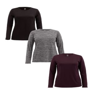 Athletic Works Women is Core Active Long Sleeve T-shirt, 3-pack