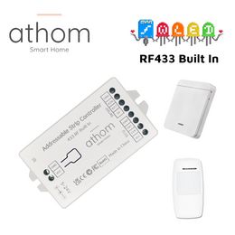 Athom WLED RF433 5-24V WS2812B WS2811 SK6812 TM1814 WS2813 WS2815 LED-LID LICHT STRIP CONTROLLER