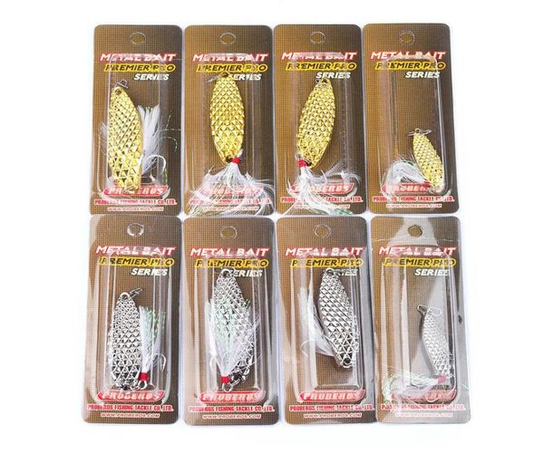 Cebos de pesca artificiales con cuchara de Metal, 5g, 10g, 15g, 20g, SilverGold, Spinnerbaits, cuchillas VIB, señuelo Spinner bait4674286