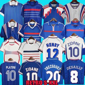 1998 maillots de football rétro france 1982 84 86 88 90 96 98 00 02 04 06 ZIDANE HENRY MAILLOT DE FOOT POGBA maillot de football REZEGUET DESAILLY club français Classic Vintage tops