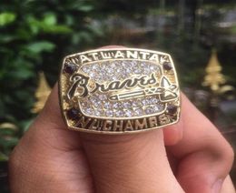 ATLANTA 1996 Brave Baseball Team Champions Championship Championship Ring with Wood Box Souvenir Men Fan Gift 2020 Drop 3503554