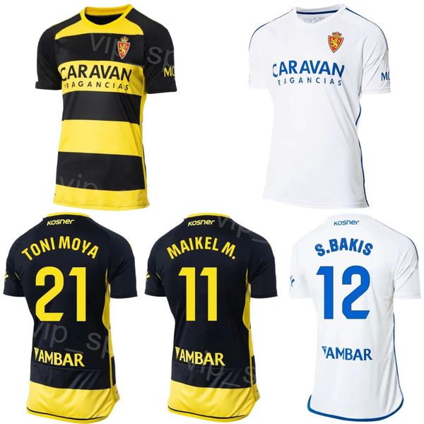 Club Real Zaragoza Soccer Jersey 2023-24 FC 11 MESA 20 MOLLEJO 7 VALERA 3 SILOS 9 AZON 21 MOYA 18 GAMEZ 8 AGUADO 5 GRAU 12 BAKIS Kits de camiseta de fútbol para fanáticos del deporte Uniforme