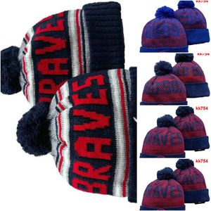 ATLANTA Beanie A North American Baseball Team Parche lateral Winter Wool Sport Knit Hat Skull Caps A1