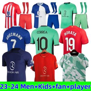 Maillots de football Atletico Madrids GRIEZMANN 23 24 120e anniversaire 2023 2024 M.LLORENTE KOKE SAUL Correa LEMAR Maillot de football hommes kit enfants ensembles uniformes 16-4XL