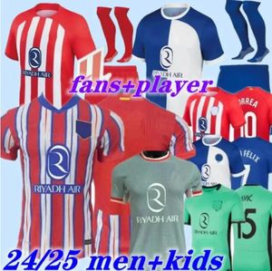 ATLETICO MADRIDS SOCCER JERSEYS GRIEZMANN 24 25 4th Training Anniversary 2024 2025 M.llorente Koke Saul Correa Lemar Football Shirt Men Kid Kit Set Uniforms 888