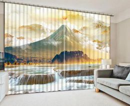 Atmósfera cortina 3d cortina moderna paisaje de cascada para sala de estar 2176368