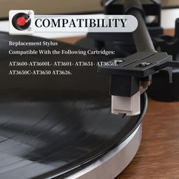 ATN3600L Stylus prémium Diamond Record Player Remplacement Stylus pour les platines et cartouches AT-LP60, Fine Fine Farm intime