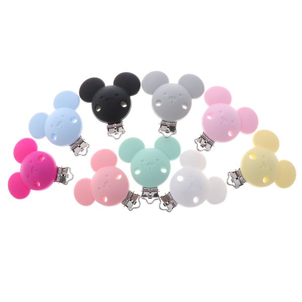 Atob 10pcs bébé sucette clip souris souris silicone mamelon sucette clips support bricolage bijoux infirmiers personnalisé cadeaux bébé