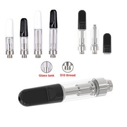 Atomizadores Vape Carros 510 Hilo Vaporizadores Blanco Negro 0,5 ml 1 ml Cartuchos Cigarrillo electrónico Mini Capacidad del tanque de aceite Cartucho Vape