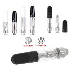 Atomiseurs Chariots Vape 510 Vaporisateurs à fil Blanc Noir Cartouches 0,5 ml 1 ml Cigarette électronique Mini capacité du réservoir d'huile Cartouche Vape