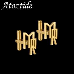 Atoztide gepersonaliseerde aangepaste manchetknopen voor mannen shirt manchetknoppen grote letter initialen sieraden bruiloft geschenken accessoires 240403