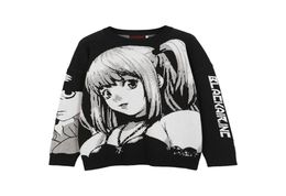 ATSUNNY 2021 Hip Hop Streetwear Vintage Style Harajuku Tricoter Pull Anime Girl Tricoted Death Note Pull Pullover G09098840809
