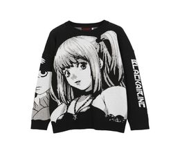 ATSUNNY 2021 Hip Hop Streetwear Vintage Style Harajuku Tricoting Pull anime fille tricotée de la mort tricotée Pull Pullover G09097180016