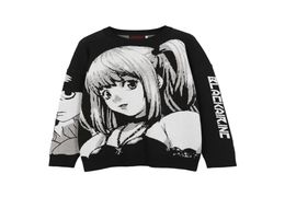 ATSUNNY 2021 Hip Hop Streetwear Vintage Style Harajuku Tricoting Pull anime fille tricotée de la mort tricotée Pull Pullover G09094240945