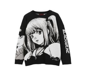 Atsunny 2021 Hip Hop Streetwear Vintage Style Harajuku breien trui anime meisje gebreide Death Note Sweater pullover G09097968815