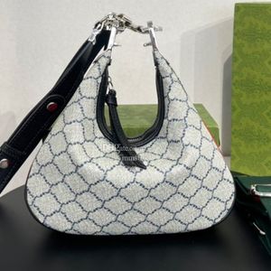 Attache Sac à bandoulière Petit Grand Designer Cuir Toile G Crochet Fermeture avec Zip Sac à main Matériel Croissant de Lune Forme Femmes Crossb249r