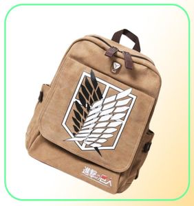 Attack on Titan Backpack Men Women Canvas Japan Anime Printing School Tas voor tieners Travel Bags Mochila Galaxia LJ2102039260045