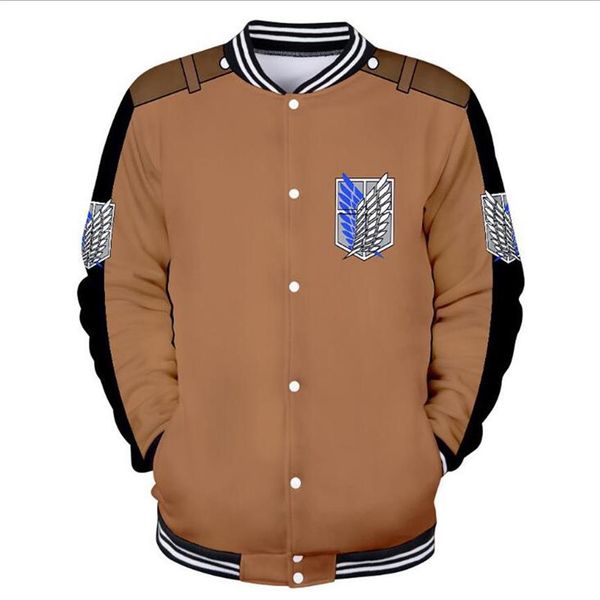 Veste de Baseball Attaque des Titans pour homme, blouson bombardier Shingeki No Kyojin, Costume de Cosplay Anime, uniforme de Baseball de la légion de scoutisme, Coat202S