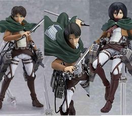 Attaque des figures Titan Eren Mikasa Ackerman Levi PVC Action Figure Jaeger Eren Ackerman Anime Figma 203 207 213 Figure X05031348578