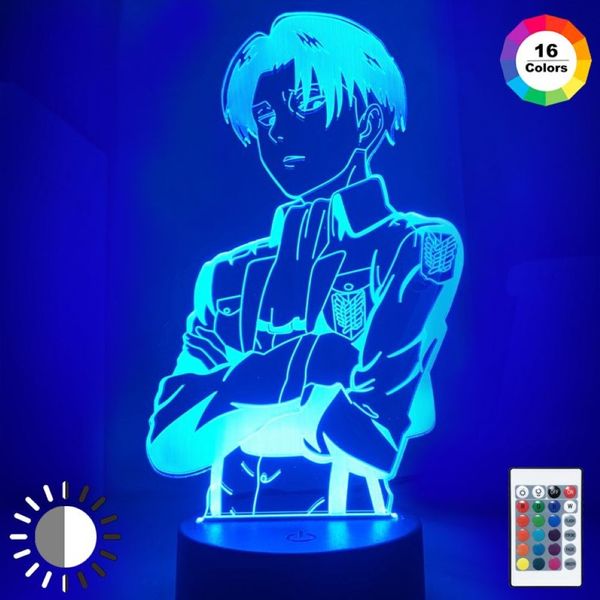 Attaque des Titans pour la décoration de la maison, lampe de Table en acrylique, Anime Cool, cadeau pour enfant, capitaine Levi Ackerman, veilleuse 20284C