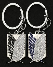 Ataque a Titan Keychain Wings of Liberty Dom Scouting Legion Eren Keyring Cadena de soporte de llave Ring New Anime Jewelry Whole7507129