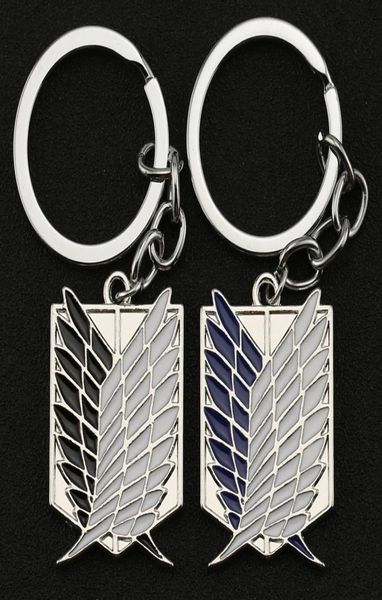 Ataque a Titan Keychain Wings of Liberty Dom Scouting Legion Eren Keyring Cadena de soporte de llave Ring New Anime Jewelry Whole8394784