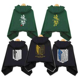 Attack On Titan Winter Cape Shingeki No Kyojin Coat Cosplay Disfraces Scouting Legion Thicken Cloak Cosplay Props Regalo para Coser J220720