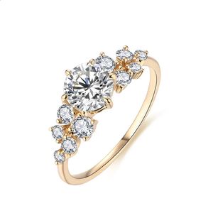 Attagems 10K 14K Geel Gouden Ringen Voor Mannen Vrouwen Handgemaakte Ronde Ringen Engagement Bruid Huwelijkscadeau Fijne sieraden 240119
