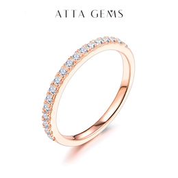 ATTAGEMS Anillo chapado en oro rosa de 18 quilates con diamantes redondos de prueba de excelente corte total de 027 CT para niñas, joyería de cóctel 240113