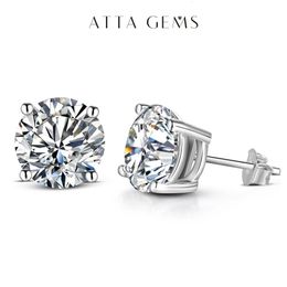 ATTAGEMS 2 Carat 80mm D couleur boucles d'oreilles pour femmes de haute qualité 100% 925 argent Sterling étincelant bijoux de mariage 231225