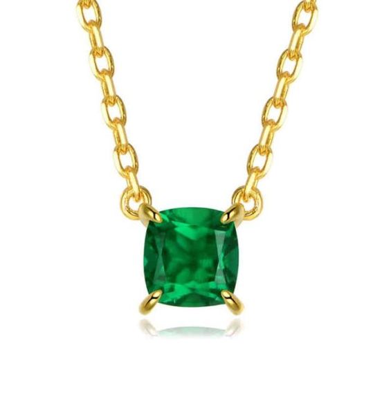 ATTAGEMS Vintage 100 Plata de Ley 925 moissanita diamante Esmeralda piedras preciosas diamantes colgante collar joyería fina Whole6831801