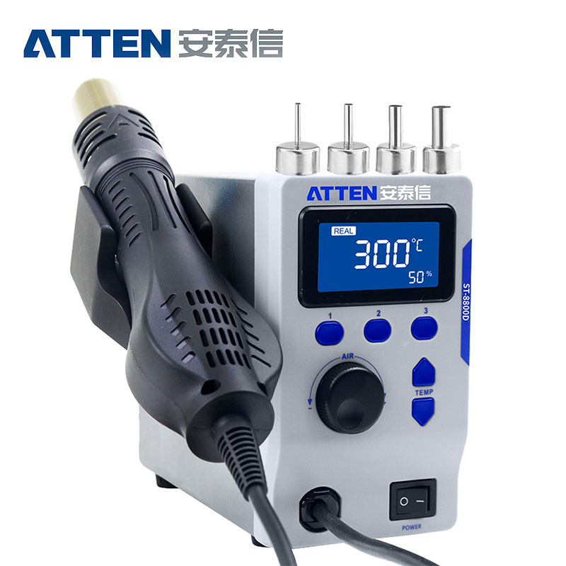 ATTEN ST-8800D 800W Hot Air pen Digital Display BGA Rework Station Air Volume Anti-Static Repair Desoldering Station 110V / 220V