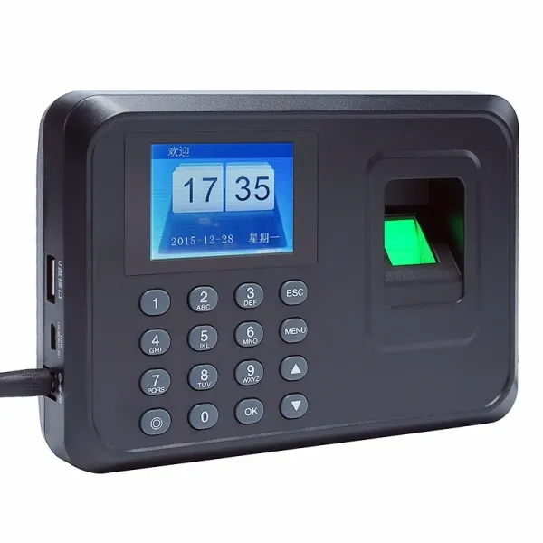 Asistencia de 2.4 pulgadas Biométrica Huella de huellas dactilares USB El escáner de la tarjeta del escáner del dedo USB Locker de horario de software gratuito contraseña para el sistema de seguridad