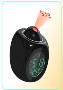 Attention Projection Digital Weather Led Snooze Alarm Clock Projector Color Display Backlight Bell Timer3392975