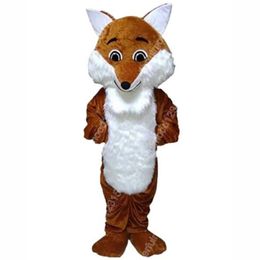 Aantrekkelijk langharig vosmascottekostuum Wandelen Halloween Grootschalig reclamespeelpak Feestrollenspelkostuum