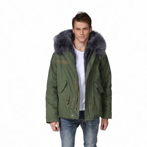 Aantrekkelijke Korte Parka Grijs Nepbont Gevoerde Jas Invierno Dikke Jas Mannen Blazer Dragen Gebreide Overjas 723l #