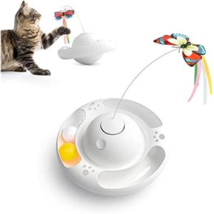 ATUBAN Cat Toys Tumbler Smart Interactive Electronic Kitten Toy, Fluttering Butterfly, Bell Track Balls, Indoor Exercise Cat Kicker