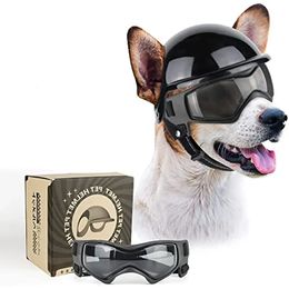 ATUBAN hondenbril voor kleine honden met helm 2 stuks hondenzonnebril en hemetset voor kleine middelgrote honden buiten rijden wandelen 240108