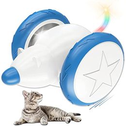 ATUBAN Interactief Kattenspeelgoed voor Binnenkatten, Smart Electric Cat Kitten Muizen Speelgoed, Real Mouse Sound Cat Exercise Toys, Oplaadbaar