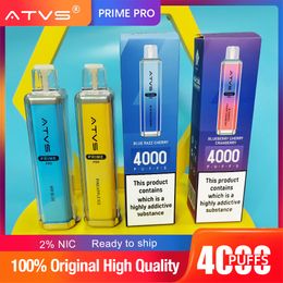 Atvs 4000 Rookwolken 10 Kleur Wegwerp Vape E-sigaretten Vapes Elektronisch apparaat Voorgevulde Vape Vs Bladerdeeg 15000 9K 7000 12000 15K 12K 10000
