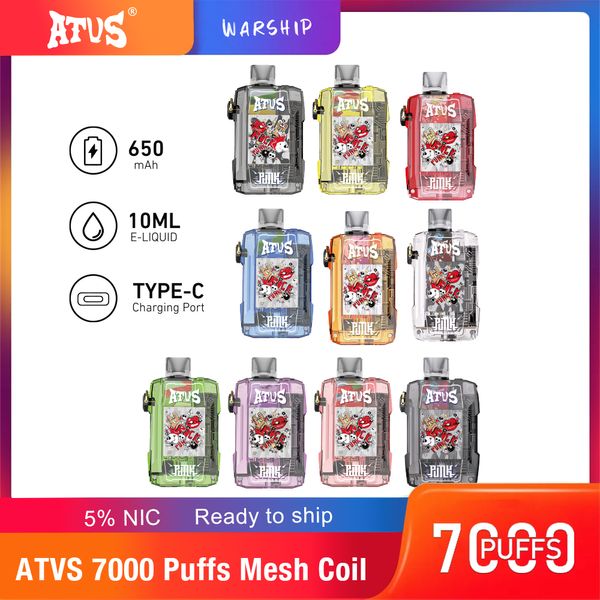 ATVS Vape Pens Dispos Vape Vapesables 10 ml E Cigarette Pods Dispositif Rechargeable Battery Vaporizer Cartridge