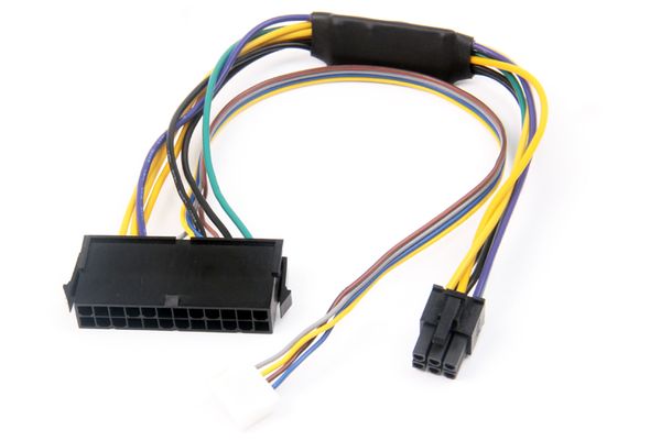 ATX 24Pin à 2 ports 6Pin câble d'alimentation carte mère connecteur adaptateur cordon pour HP 8100 8200 8300 800G1 Elite 30CM 18AWG 100 pièces DHL