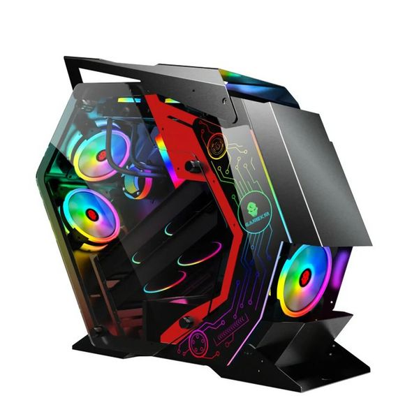 Boîtier de jeu pour ordinateur ATX Support d'ordinateur central de bureau de forme spéciale carte mère M-ATX/ITX pour boîtier de joueur PC-Bête de guerre