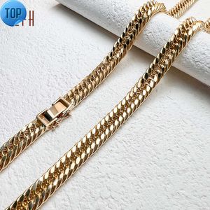Colliers solides AU 750, chaîne à maillons cubains en or véritable, bijoux en or véritable 18k avec certificat, bijoux en or japonais 18k, vente en gros